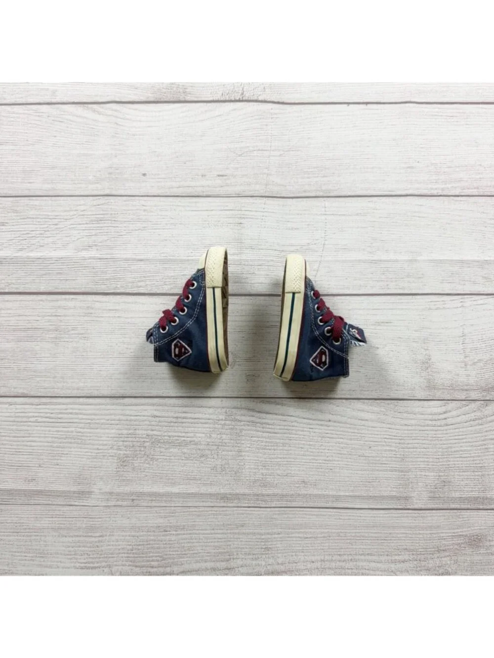 Converse All Star Superman High Top Denim Toddler Sneakers Blue Vintage Style 3